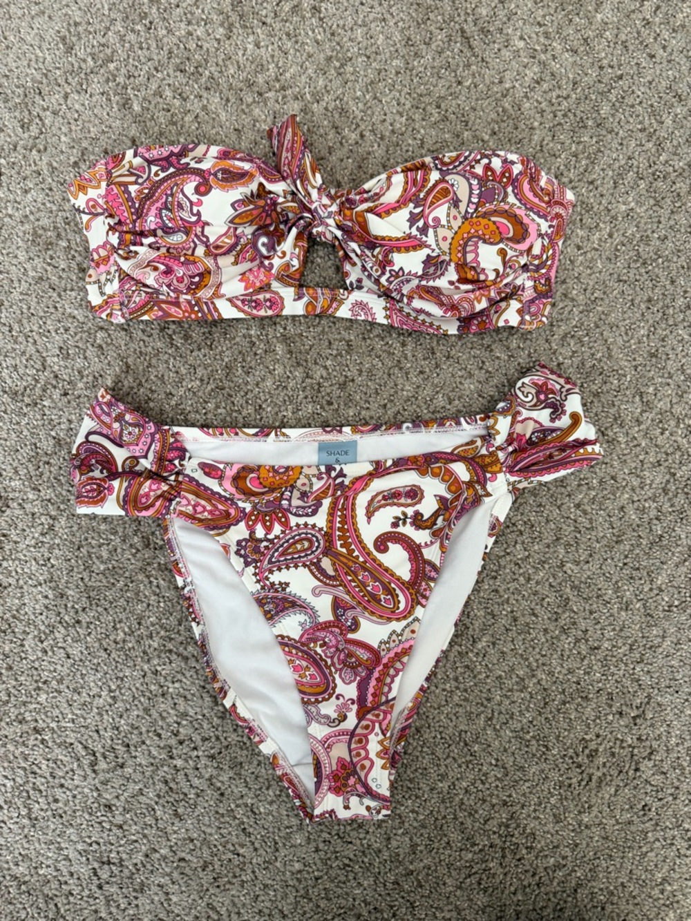 Paisley Print Tie-Front Bikini Set Shade & Shore